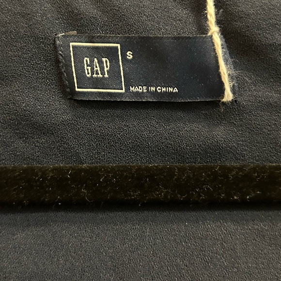 Gap Navy Half Button Long Sleeve Dress w Draw String Waist and Pockets - size S - Picture 2 of 3